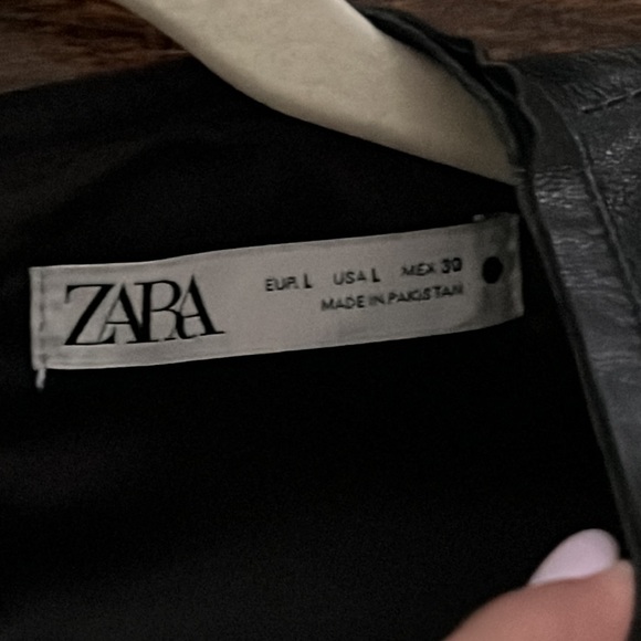 Zara Sleeveless Leather Knot Dress Black Size Large - Picture 10 of 13